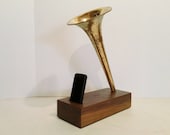 Acoustic iPhone Speaker Dock Utilizing a Salvaged Antique Vintage Trombone - Ready to Ship-