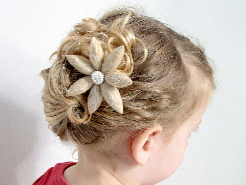 Flower Hair Pins, beige, everyday accessory