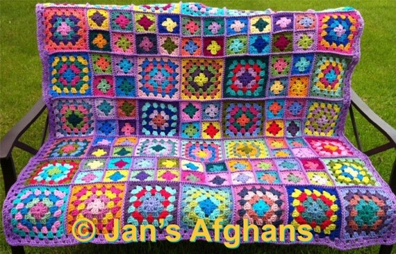 Crochet afghan crochet blanket handmade by CrochetKaleidoscope