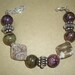 Charoite Amethyst and Jasper Bracelet / Purple and Gray / Chunky Stones / Antique Silver Beads - 7" long - B65