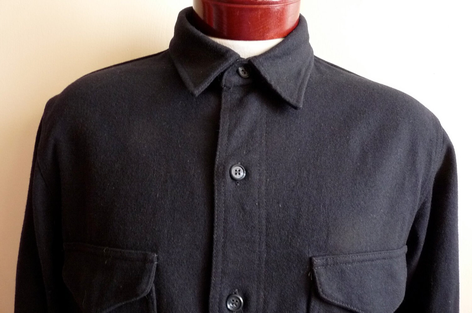 black wool shirt jacket