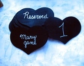 Shabby Chic Wedding Chalk Board HEARTS Table Numbers SET OF 10 Chalkboard Sign, Rustic Wedding