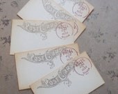 Mini wedding postcards, vintage escort tags, wish tree cards, guest book alternative, table place cards, hand stamped set of 50.