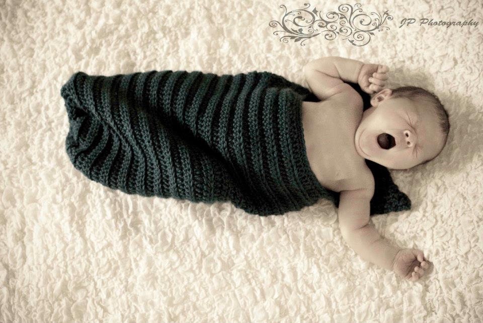 Teal Cocoon Swaddle Blanket for Newborn Infant, Photo Prop, baby shower gift