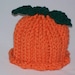 Baby Halloween Pumpkin Hat, Infant Hat, Pumpkin Hat, Orange, Green