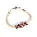 Ladies Viking knit chain bracelet: silver, red bead
