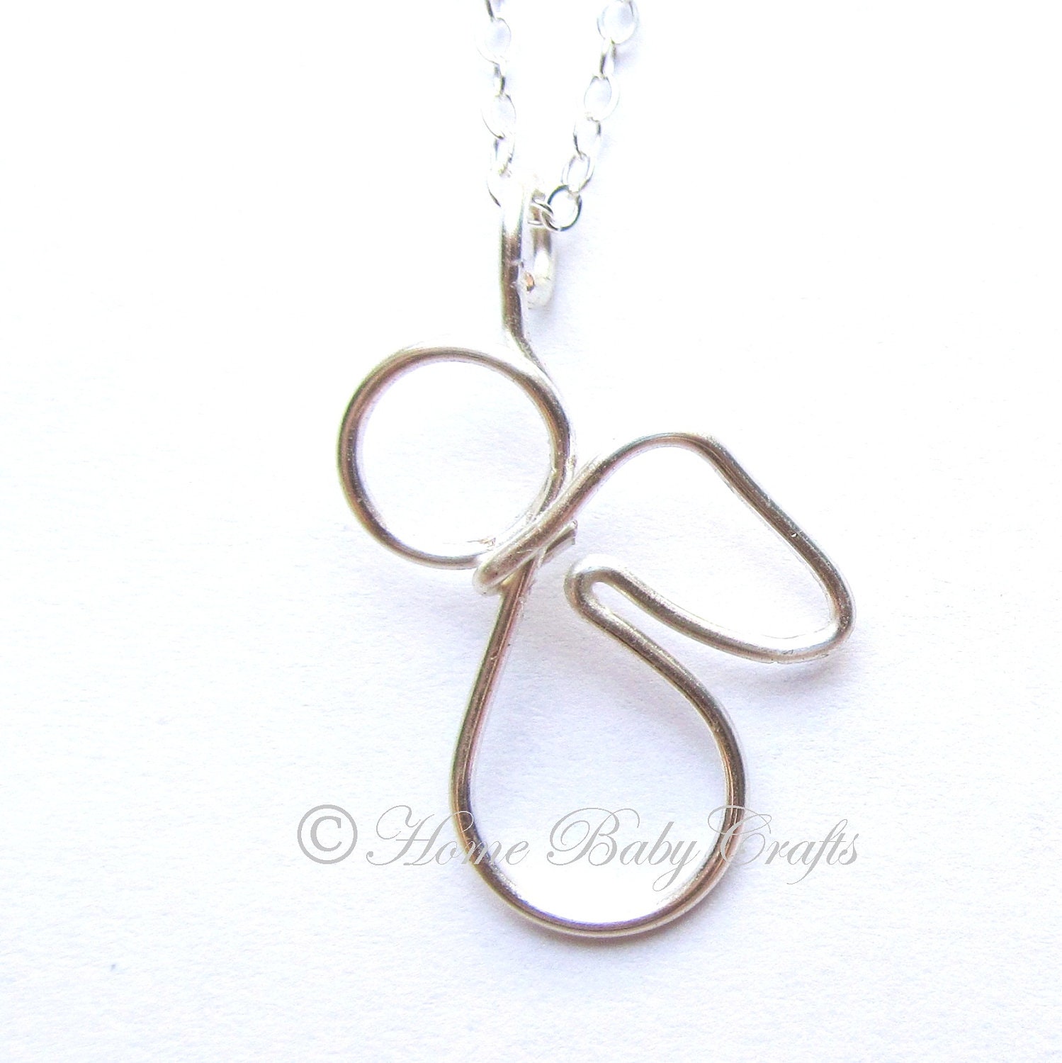 Angel Baby- Abstract Wire Necklace- Pregnancy Loss, Miscarriage, Child Loss, Infant Loss, Optional Birthstone