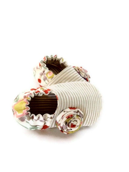 Goody Two Shoes, embellished with baby rosette, READY TO SHIP in siZe 3-6 mo., available to order in sizes 0-18 months