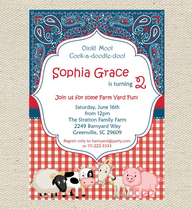 Farm Birthday Invitation Printable Il_570xn