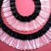 Pleated Organza Lace with Ribbon, Black / White, 7/8" Ribbon with 1 1/2" Organza, 1 yard For Romantic & Victorian Crafts