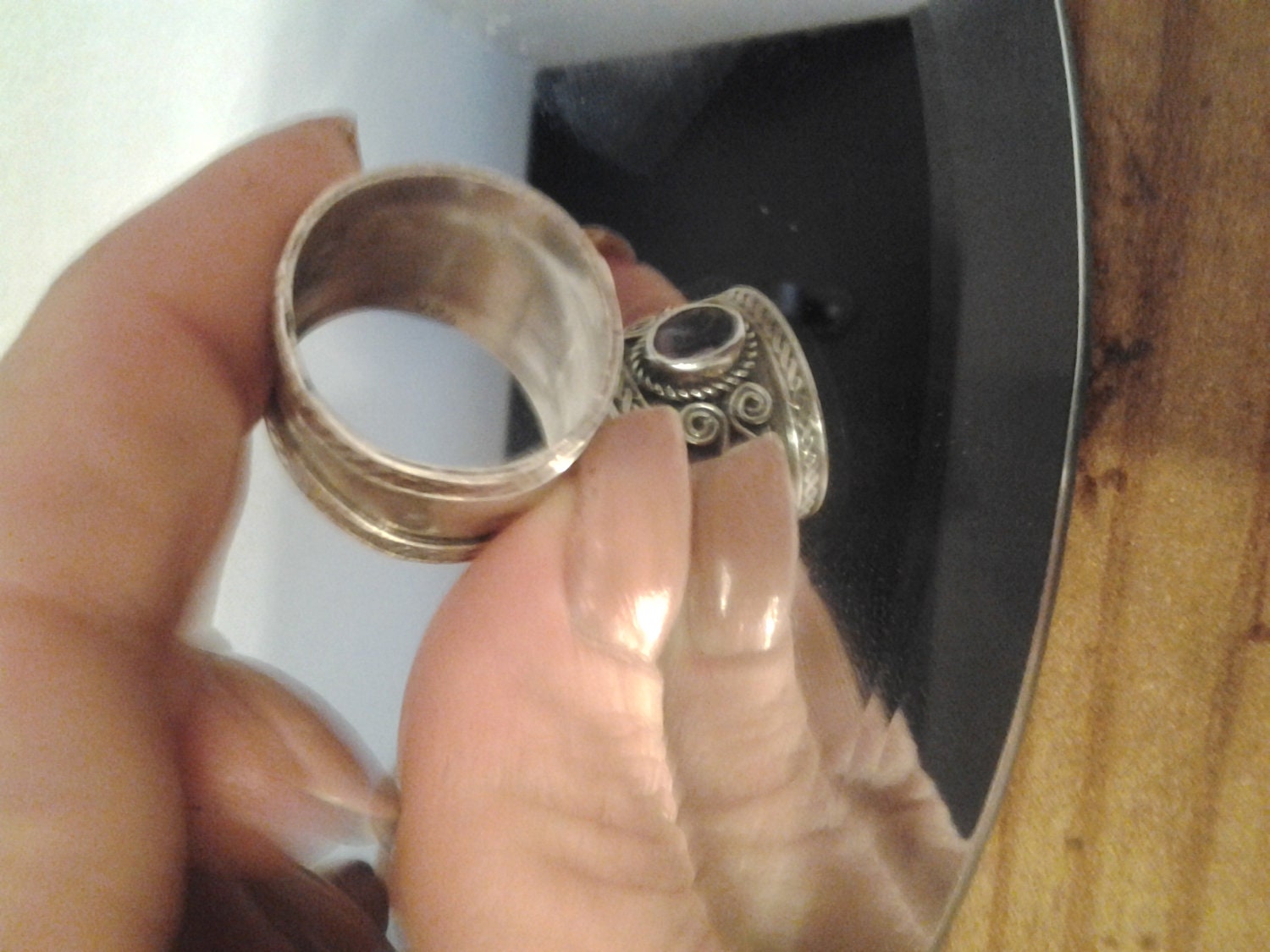 Reserved Vintage Silver and Amythest Ring