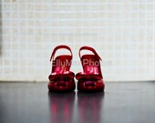 There is no place like home red shoes Vivienne Westwood fine art photographic print red dramatic, elegant giclee print.