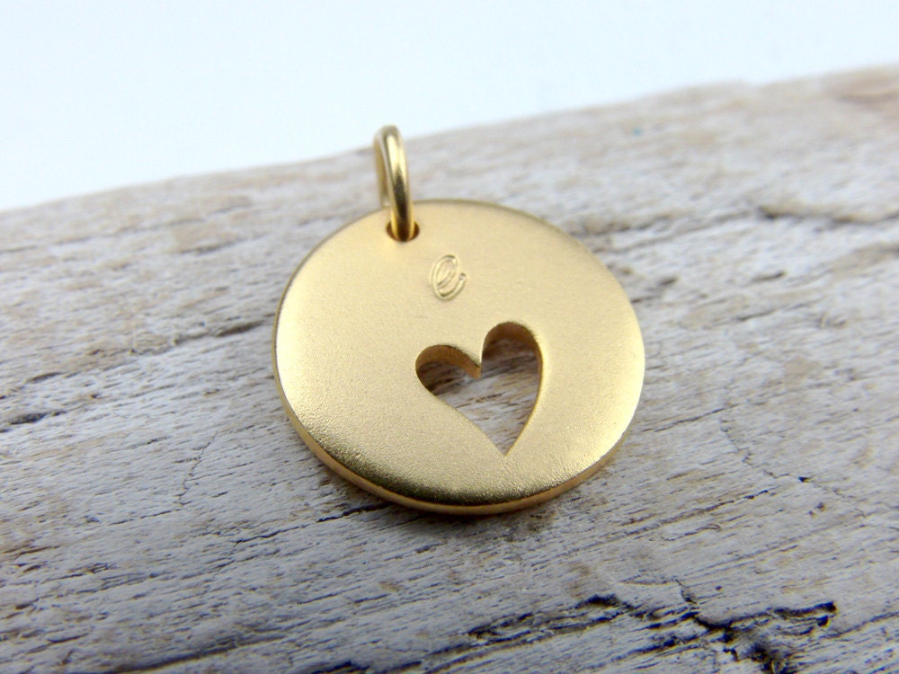 24k Vermeil Heart Stamping Tag-Personalized Necklace-Initial Necklace
