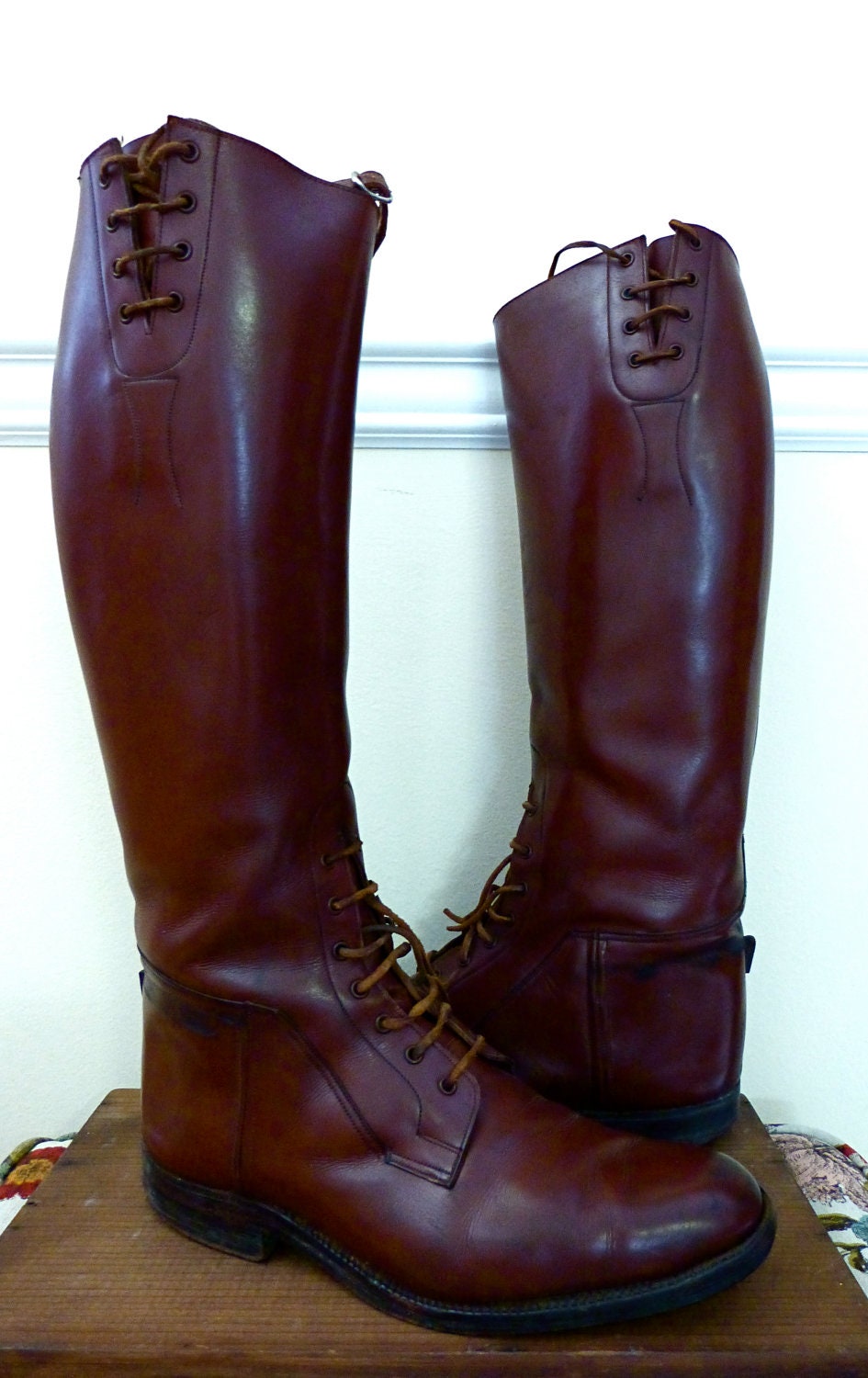 RESERVED for T - Antique Equestrian English Riding Boots Leather -Possibly Calvary Made in England
