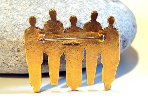 Laurel Burch 22K Gold Plated Brooch From The Art of Being A Human Being