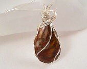 Wire Wrapped Pendant, Rhyolite with Quartz