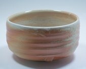 Wood-Fired Chawan (5" D, 3" H, W455g) porcelain w/ shino liner- CA8