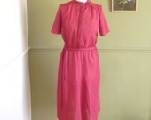 Light Burgundy Secretary Pussy Bow Dress - M / L