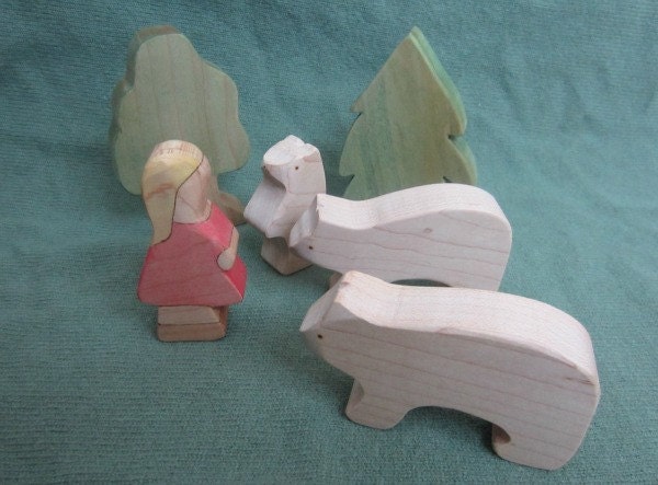 Goldilocks and the Three Bears, Wooden Toy Animals