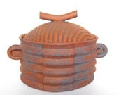 Modern Casserole Baking Dish, rustic ceramic pottery stoneware contemporary kitchen bakeware dining serving bowl in toasted brown