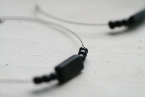 Open Hoop Black Beaded Earrings