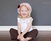 Crochet Slouchy Hat, Slouchy Beanie, Baby Girl hat, Pink