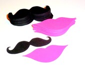 50 mustache 50 hot pink lip die cut moustaches 3 inches gender reveal little man cupcake toppers confetti wedding Made to Order