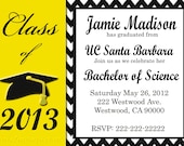 Graduation Invitation diy Printable Party Invites Personalized Custom Orders 2013 Graduation