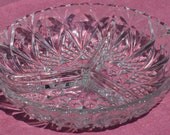 Pressed Glass Divided Trinket Dish