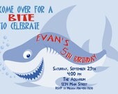 Shark Bite Boy Birthday Invitation