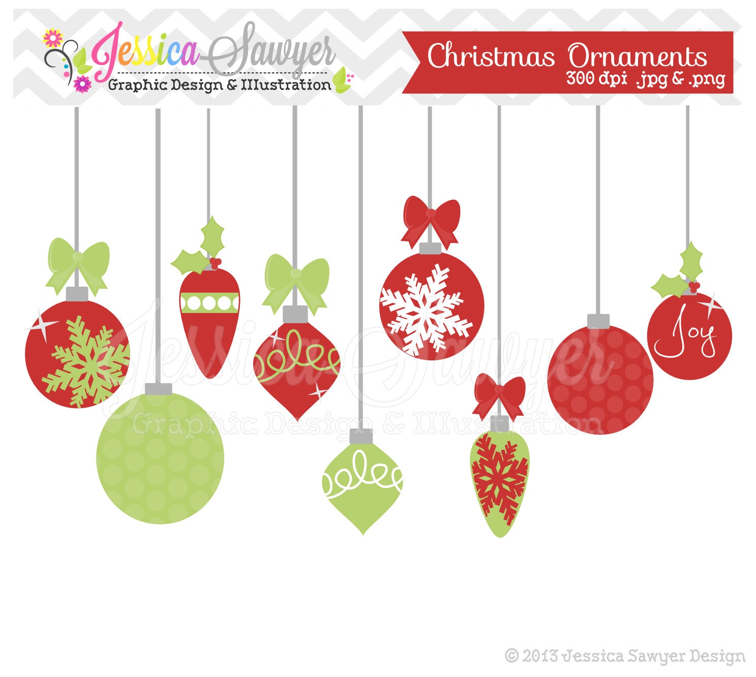 INSTANT DOWNLOAD, christmas ornament clipart, christmas clip art, for commercial use, cards, invitations, design Il_570xn