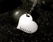 Stainless Steel "Lesbian" Heart Necklace