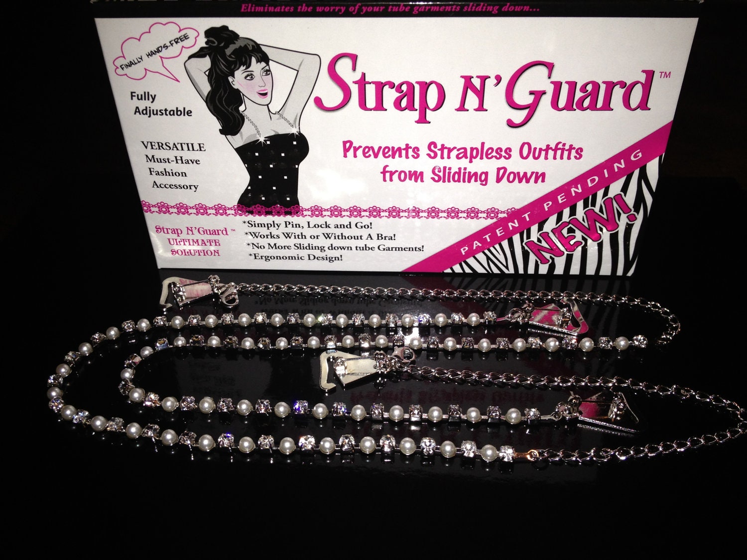 New Pearl Crystal Fashion and Wedding Accessories--Perfect  Gift Jewelry for Bride and Bridesmaids--Prevents Strapless Falling