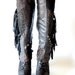 Boho Rocker spats upcycled leather fringe patchwork steampunk studded indie