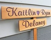 Custom Wedding Wood SIGN, Hand Routed, Personalized Wedding Sign with Heart, Purple Wedding