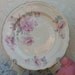 Vintage Shabby Chic Dinner Plate / Soft Pink Floral Print