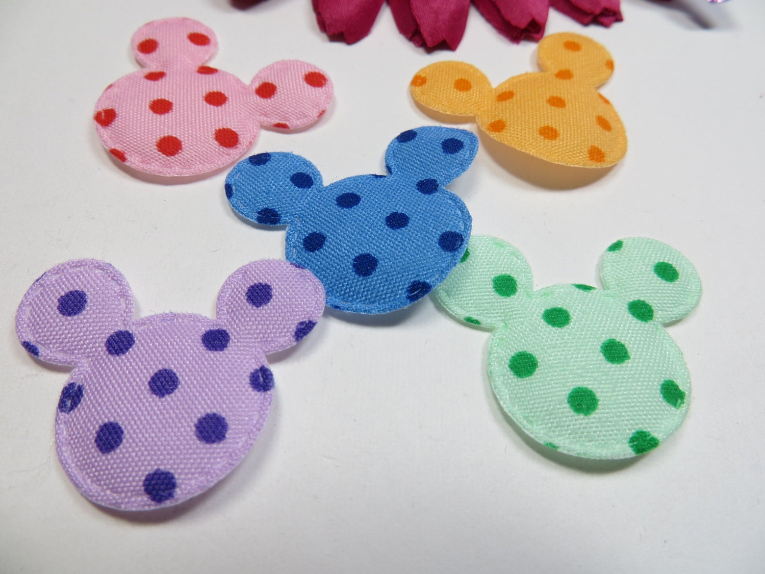 10 Polka Dot Mickey Mouse Appliques