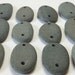 Large Double Drilled Beach Pebble Beads - Set of 12