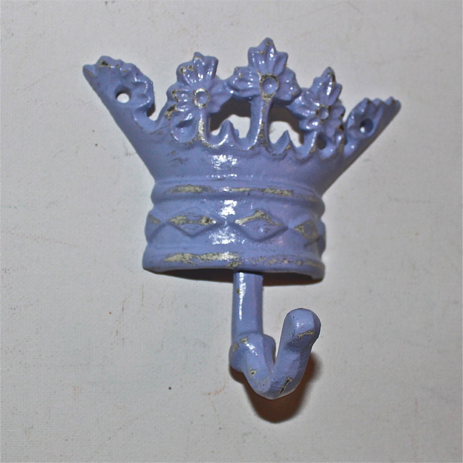 Princess Crown Wall Hook / Grape/ Cast Iron Wall Hook /Distressed /Jewelry Accessory /Girls Room Decor /Princess Decor