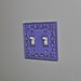 Laguna Green Decorative Light Switch Plate/ Double Switch Cover/ Fleur de lis/ Bright Cast Iron/ Painted Metal/ Shabby Chic /Distressed