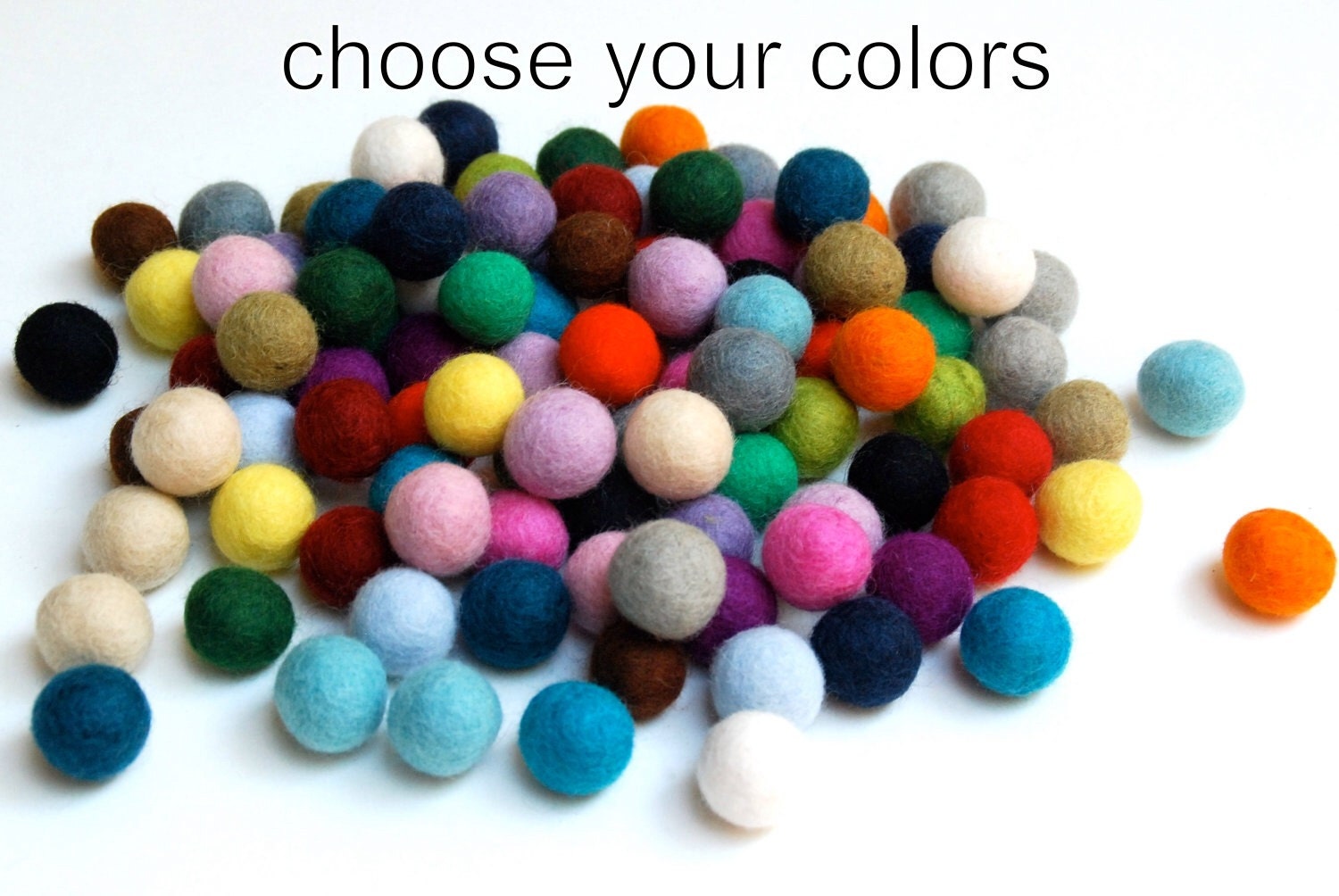 Felt Balls / Custom -50 Count, You Choose the Colors