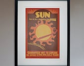 Retro Sci-Fi Sun Travel Poster - 13x19 Print