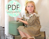 Olivia - Girl's Ruffled Peasant Dress Pattern PDF. Girl Kid Toddler Child Sewing Pattern. Easy Sew Sizes 1(12m)-10 included