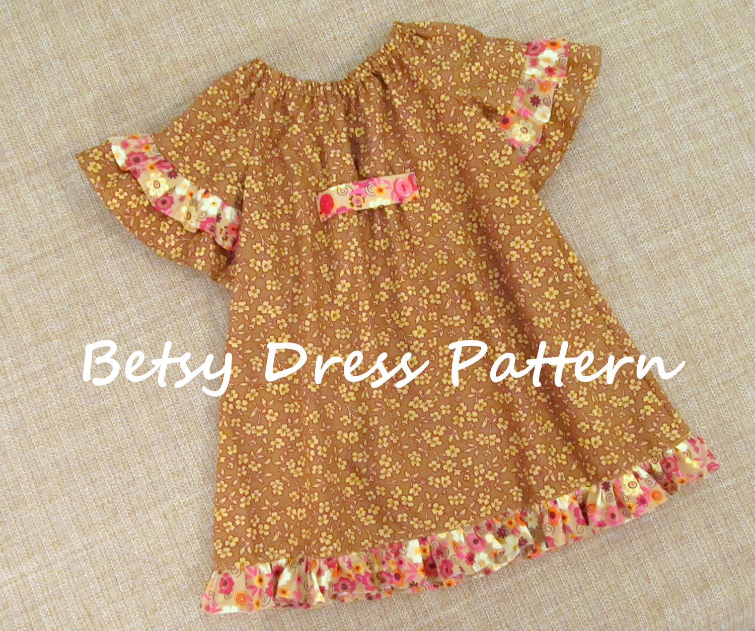 Betsy - Girl's Peasant Dress PDF Pattern. Girl's Sewing Pattern.Tutorial Easy Sew Sizes 12m-10 included