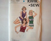 KWIK SEW 1059 Pattern Uncut Womens Ladies Shirt Top Size 6 8 10 12