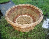 Willow Table Fruit Bread Basket natural Brown Russet White,  Round, medium, (Ref 12-10)