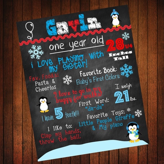 Custom Birthday Board: Winter ONEderland 2 Il_570xn