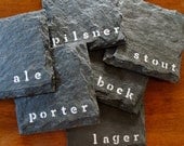 The Beer Slate Coasters (Set of 6) Perfect for Man Cave, Garage, and Fathers Day