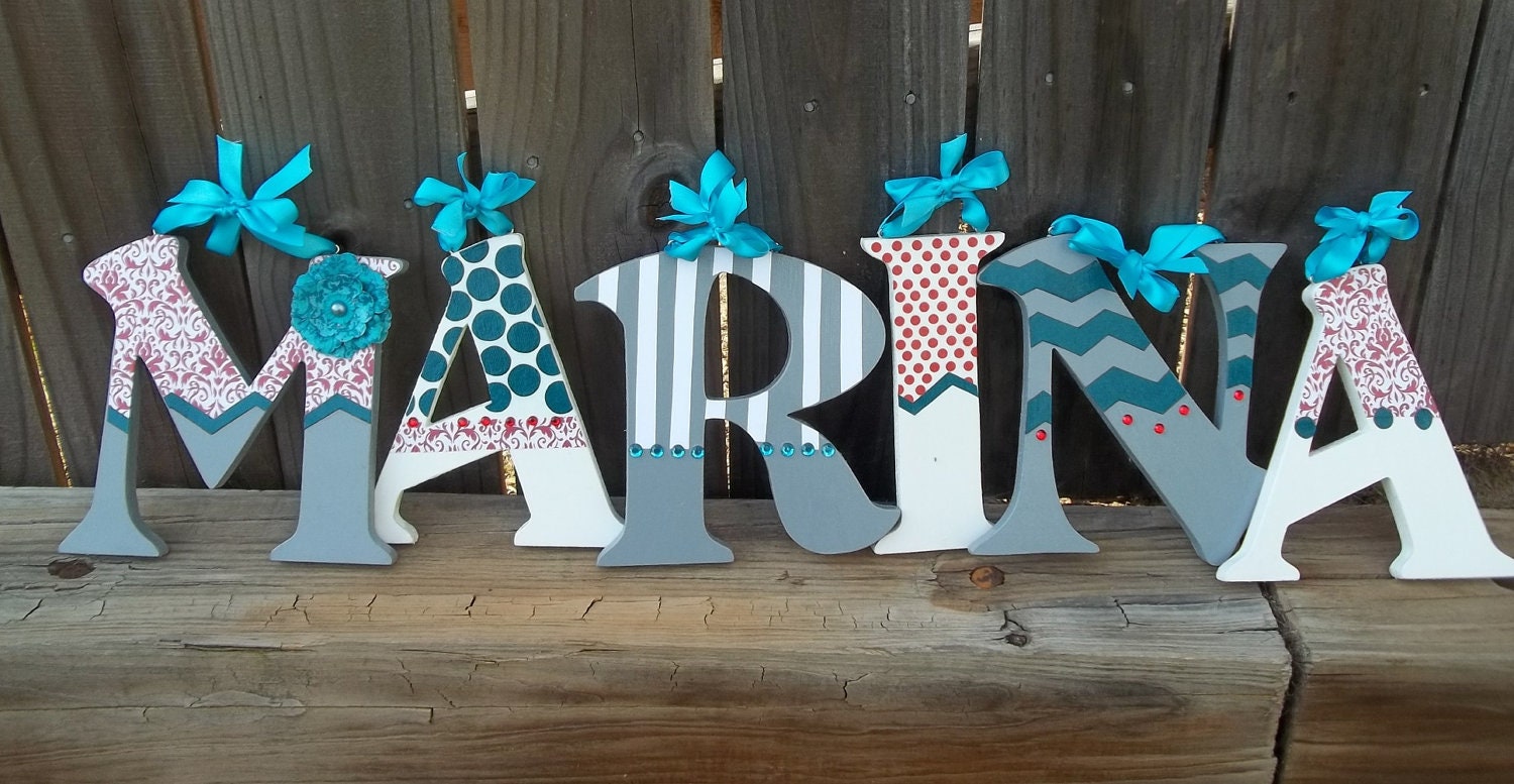 Nursery Wall Hanging Personalized Letters or Name for Baby, Child Room Decor Any Color or Theme