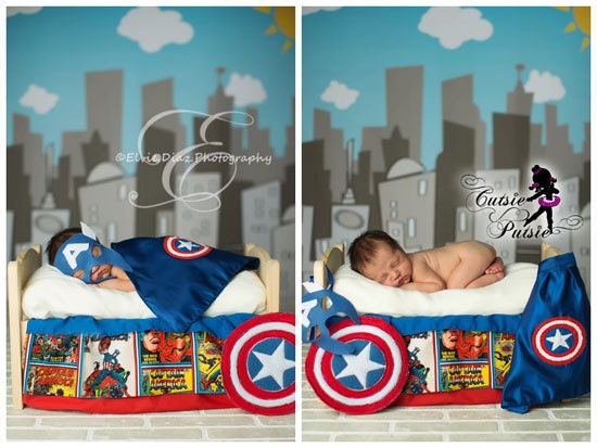 Captain America Newborn Photo Prop